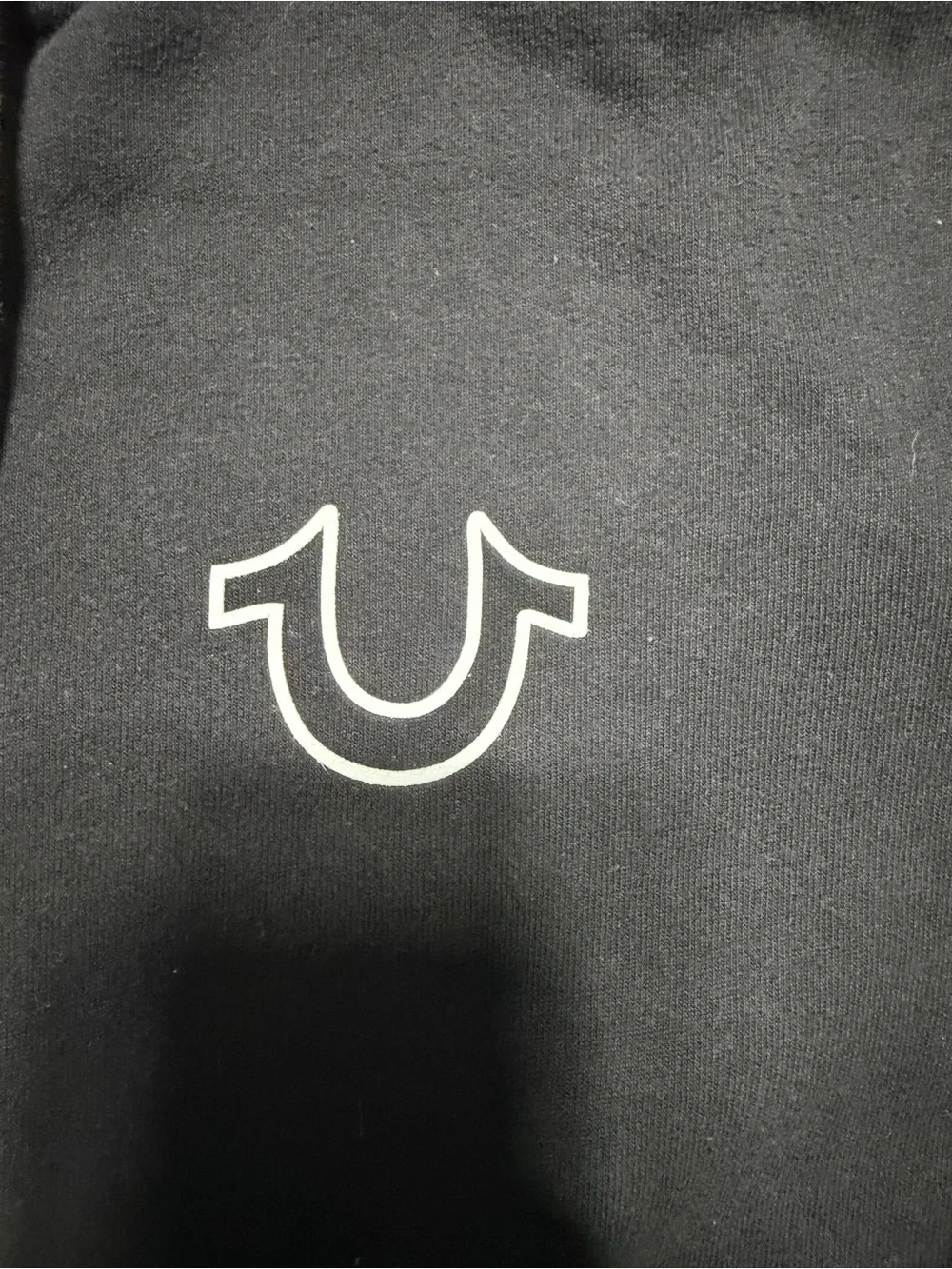 True Religion Black Hoodie with White Sleeve Logos